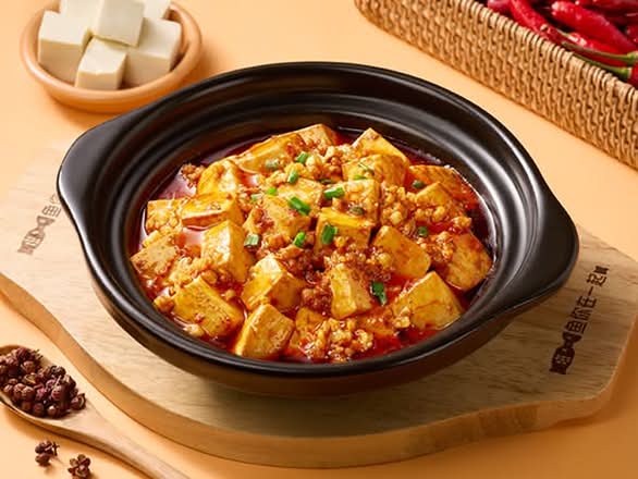 麻婆豆腐+五常大米饭  Mapo Tofu with Miced Pork + Wuchan Rice